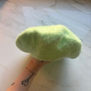 Wild Fable Vibrant Green Fuzzy Beret